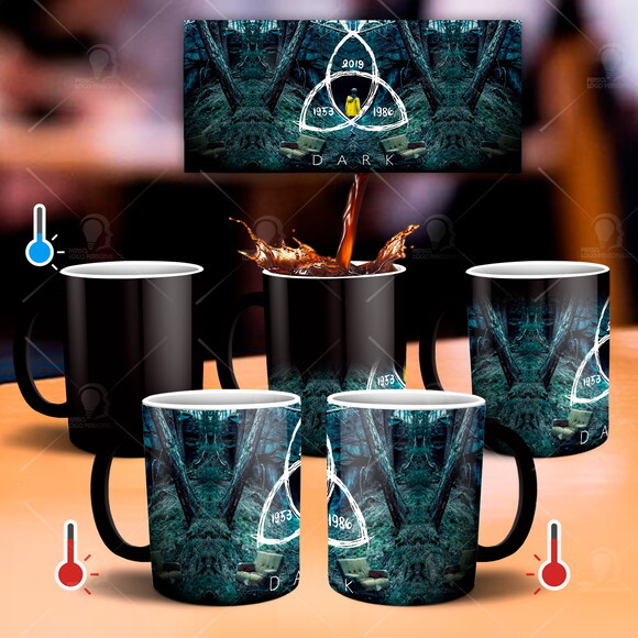Caneca mágica e Almofada + Kit Personalizado Série Dark