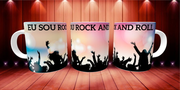 Caneca Mágica E Almofada Eu Sou Rock And Roll + Caixinha