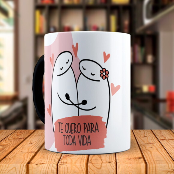 Caneca Mágica e Almofada Namorados Flork com Foto