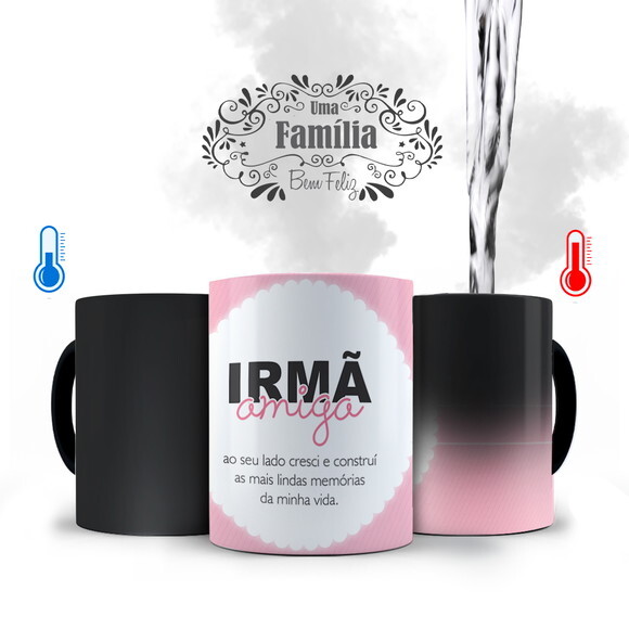 Caneca Mágica e Almofada Personalizada irmã Amiga