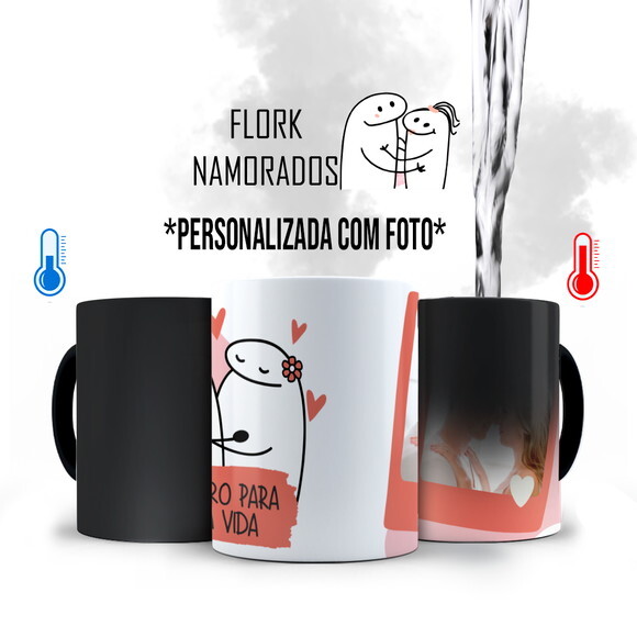 Caneca Mágica e Almofada Namorados Flork com Foto