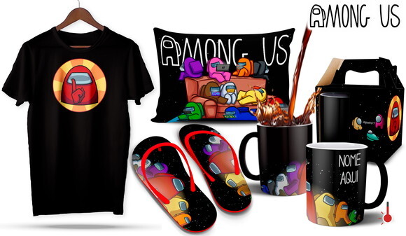 Caneca Mágica e Camiseta + Kit Among Us - Mod 001