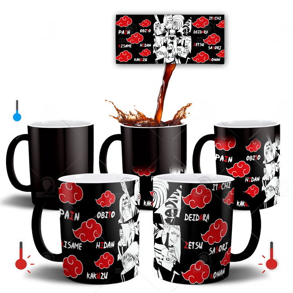 Caneca Mágica e Camiseta + Kit Akatsuki Naruto - Mod 004