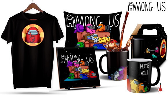 Caneca Mágica e Camiseta + Kit Among Us - Mod 002