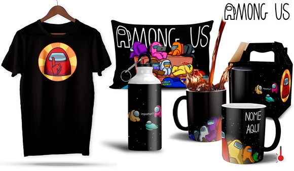 Caneca Mágica e Camiseta + Kit Among Us - Mod 003