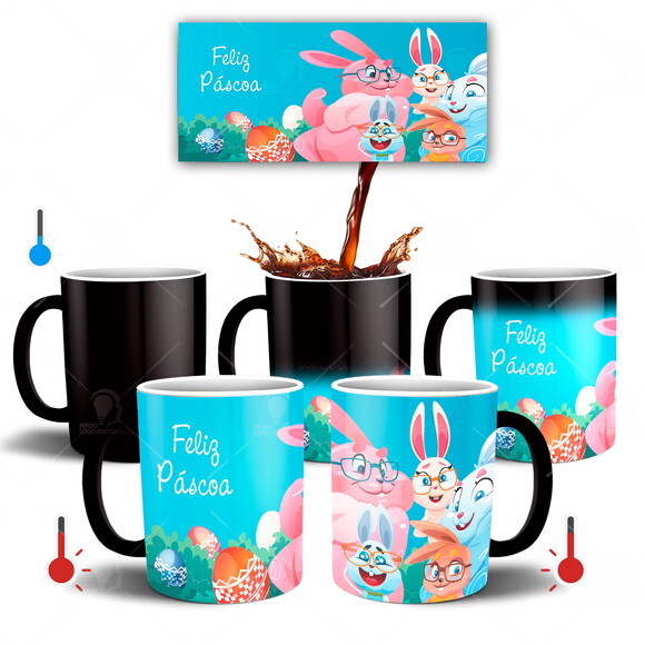 Caneca Mágica Feliz dia da Páscoa Mod 001