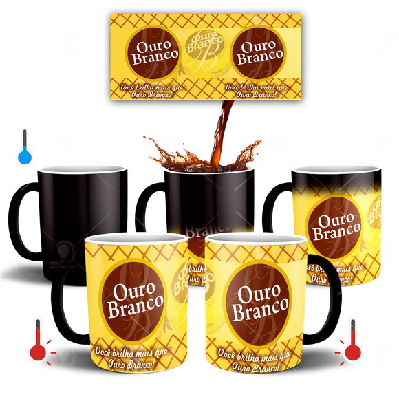 Caneca Mágica Feliz dia da Páscoa Bombom Ouro Branco