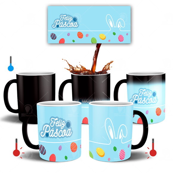 Caneca Mágica Feliz dia da Páscoa Mod 002