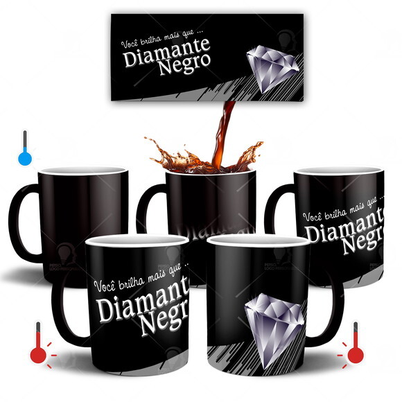Caneca Mágica Feliz dia da Páscoa Diamante Negro