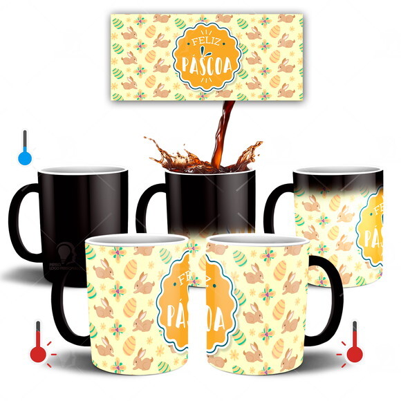 Caneca Mágica Feliz dia da Páscoa Mod 004