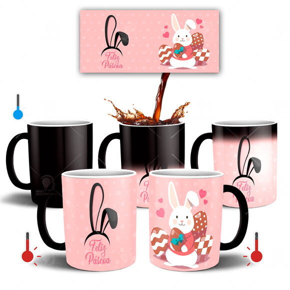 Caneca Mágica Feliz dia da Páscoa Mod 007