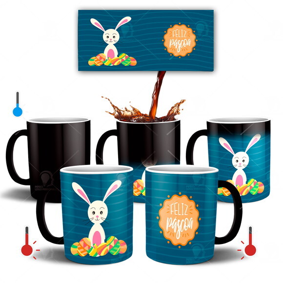 Caneca Mágica Feliz dia da Páscoa Mod 006
