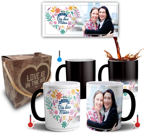Caneca Mágica Feliz Dia Das Mães com Foto - Mod 019