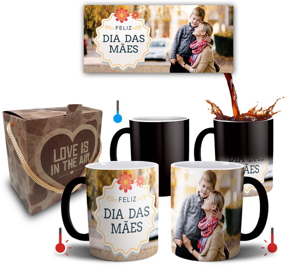 Caneca Mágica Feliz Dia Das Mães com Foto - Mod 008