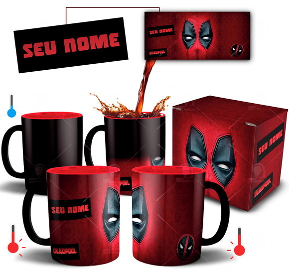 Caneca Mágica Filme Deadpool Estampa 3d + Caixinha