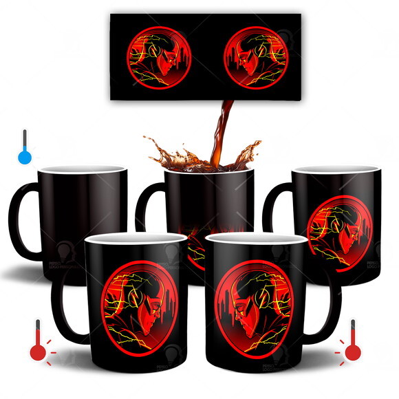 Caneca Mágica Flash Liga da Justiça + Caixinha - Mod 002