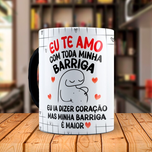 Caneca Mágica Flork Namorados Barriguinha com Nome