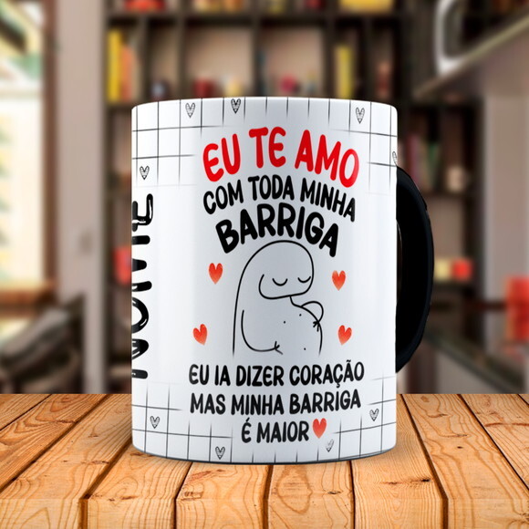 Caneca Mágica Flork Namorados Barriguinha com Nome