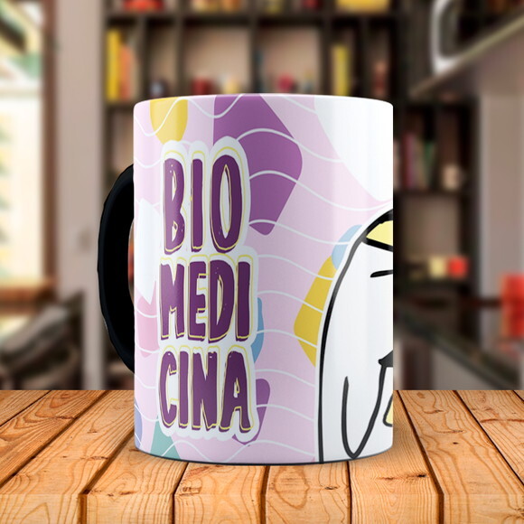 Caneca Mágica Flork Profissão Biomedicina com Nome