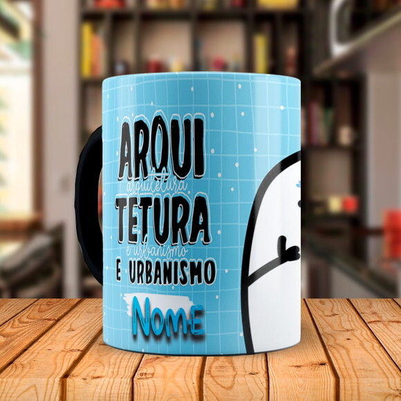 Caneca Mágica Flork Profissão Arquitetura e Urbanismo Nome