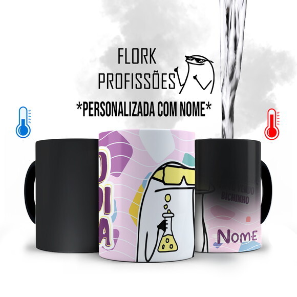 Caneca Mágica Flork Profissão Biomedicina com Nome