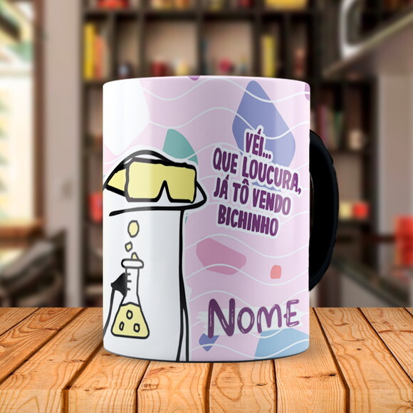 Caneca Mágica Flork Profissão Biomedicina com Nome