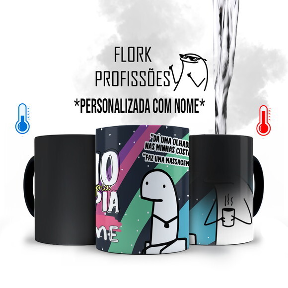 Caneca Mágica Flork Profissão Fisioterapia com Nome