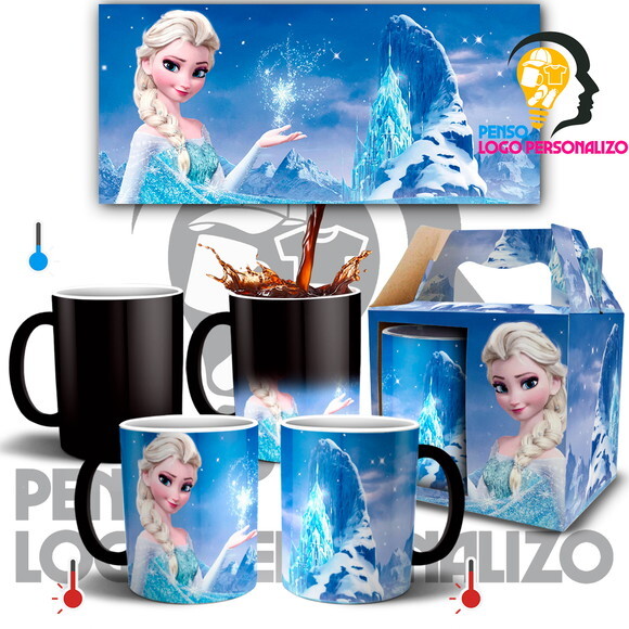 Caneca Mágica Frozen Elza Disney Personalizado + Caixinha