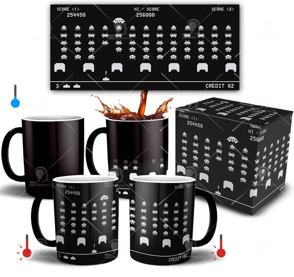 Caneca Mágica Game Nerds árcade + Caixinha presente