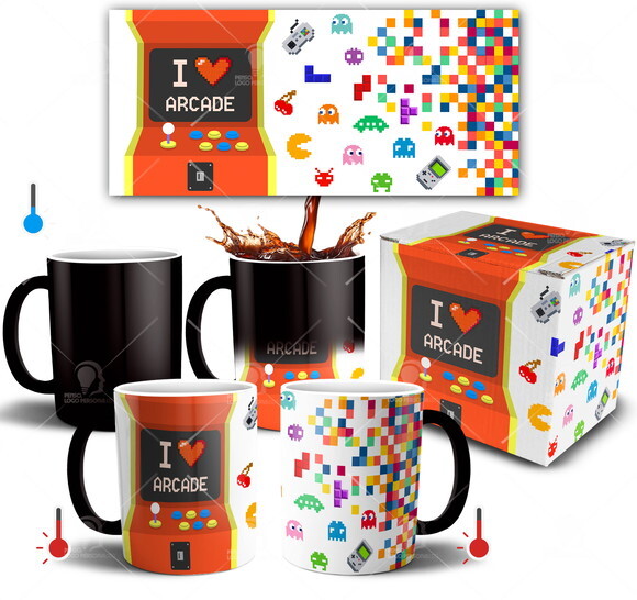 Caneca Mágica Game I love Jogar Vídeo Game + Caixinha