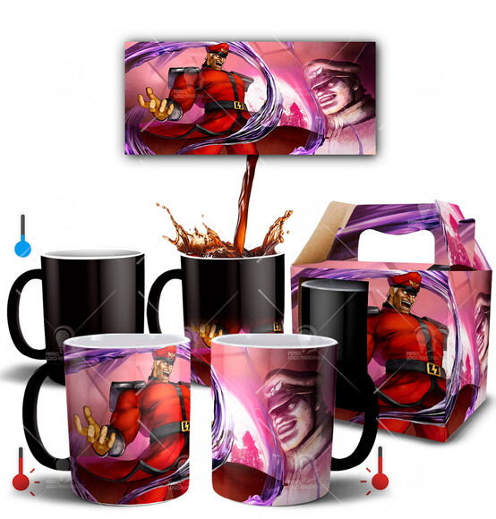 Caneca Mágica Game Street Fighter BIson + Caixinha