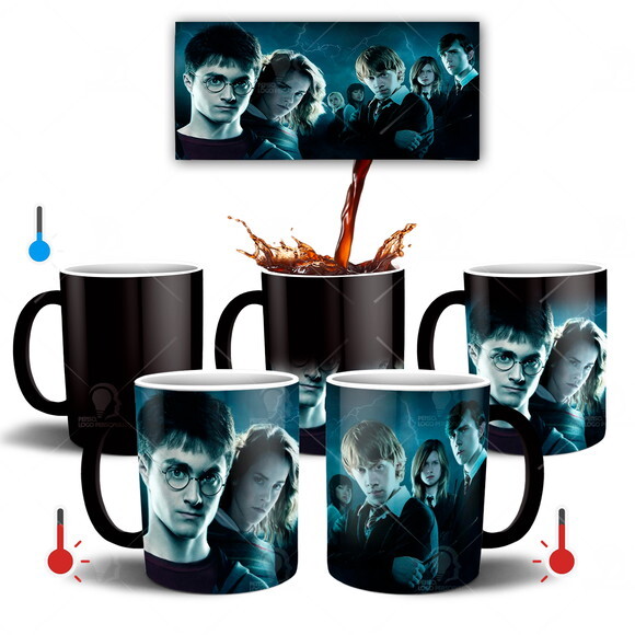 Caneca Mágica Harry Potter + Caixinha - Mod 013