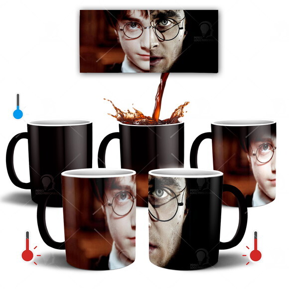 Caneca Mágica Harry Potter + Caixinha - Mod 012