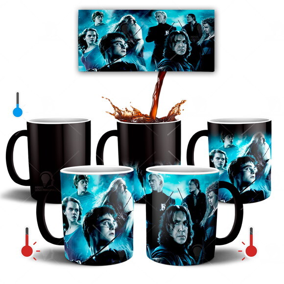 Caneca Mágica Harry Potter + Caixinha - Mod 001