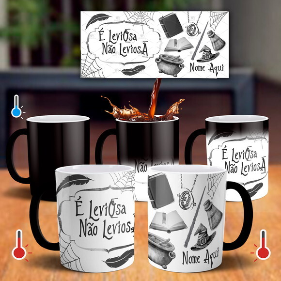 Caneca Mágica Harry Potter É Leviosa Não Leviosa com Nome