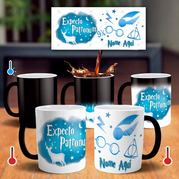 Caneca Mágica Harry Potter Expecto Patronum com Nome