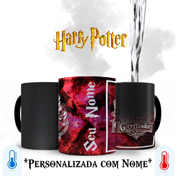 Caneca Mágica Harry Potter Grifinória Constelação com Nome