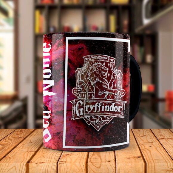 Caneca Mágica Harry Potter Grifinória Constelação com Nome