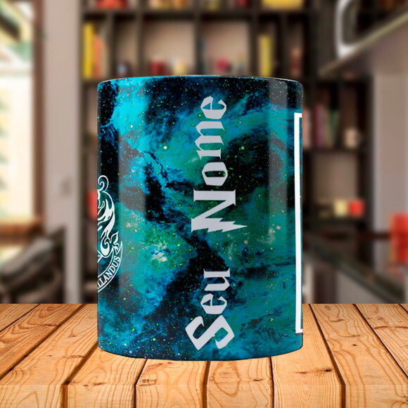 Caneca Mágica Harry Potter Sonserina Constelação com Nome