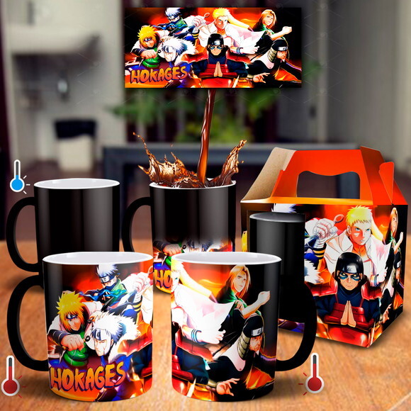 Caneca Mágica Hokages Naruto Shippuden com Nome