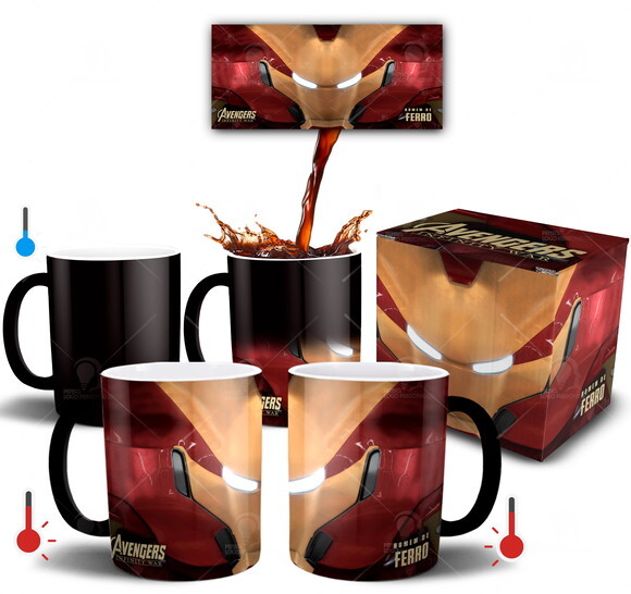 Caneca Mágica Homem De Ferro Avengers Estampa 3d + Caixinha