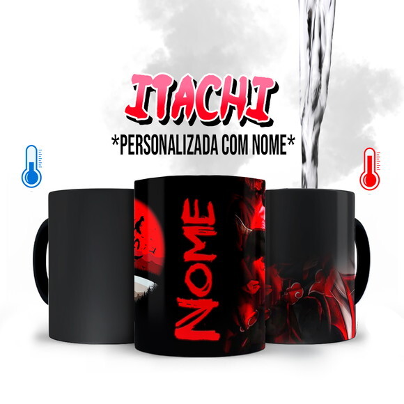 Caneca Mágica Itachi Uchiha Personalizado com Nome