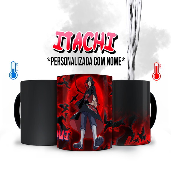 Caneca Mágica Itachi Uchiha com Nome Personalizado