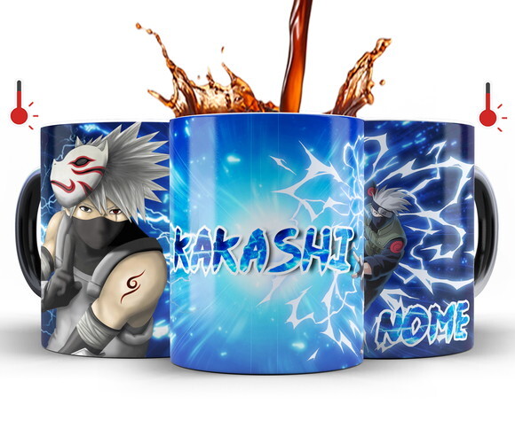 Caneca Mágica Kakashi com Nome + Caixinha