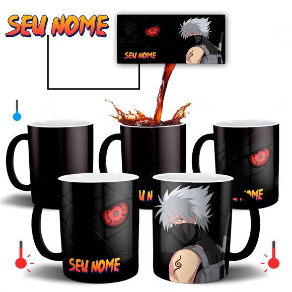 Caneca Mágica Kakashi Naruto Shippuden Com seu Nome