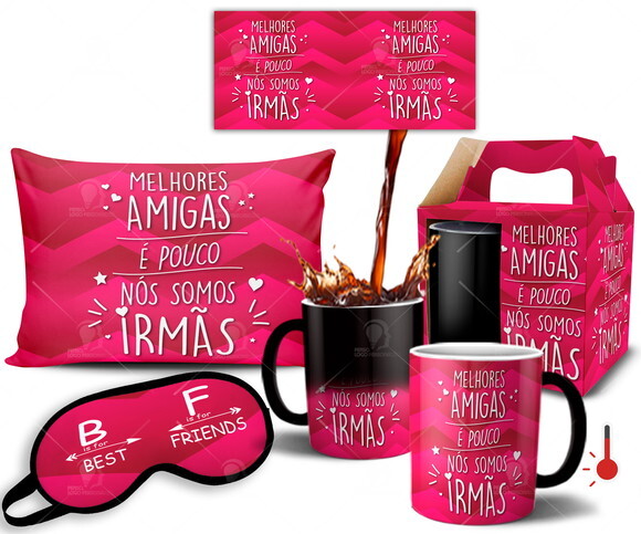 Caneca Mágica Kit personalizado Amizade amigas Best Friends
