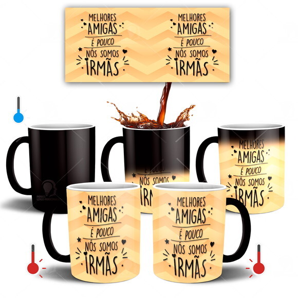 Caneca Mágica Kit personalizado Amizade amigas Best Friends