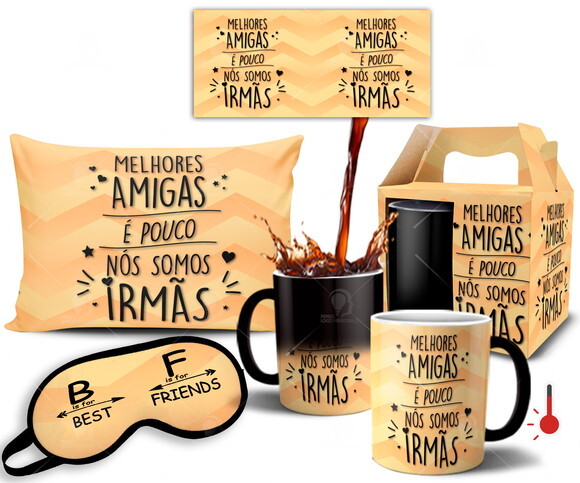 Caneca Mágica Kit personalizado Amizade amigas Best Friends