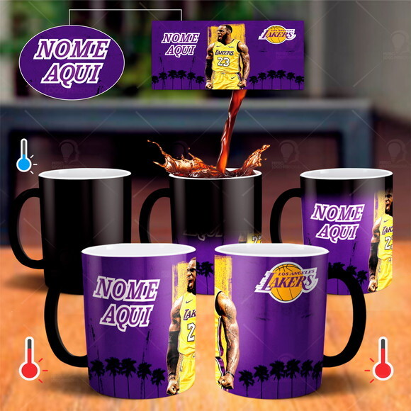 Caneca Mágica Lebron James Los Angeles Lakers Com Seu Nome