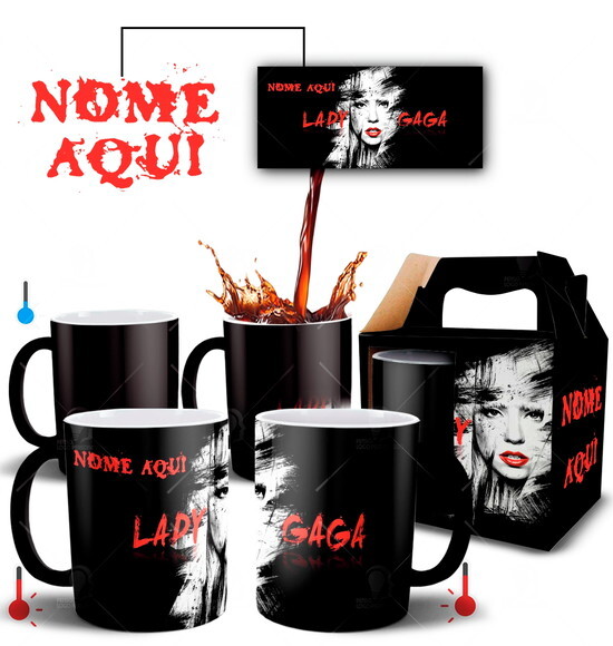 Caneca Mágica Lady Gaga com Nome Personalizado + Caixa